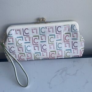 Liz Claiborne  Multicolor Signature Kiss Lock Clutch Wristlet